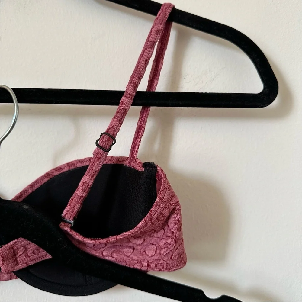Onia Dalia Textured Leopard Bikini Top & Lily Leopard Bikini Bottom Size S